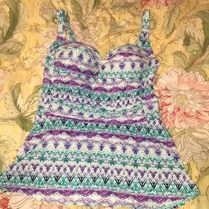 Niptuck Swim Multi Fit Cup Swimdress Teal Purple